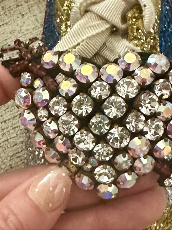 Designer Accessories - Designer Shoe Charms Heart Crystal Heart Rhinestone Charm - Iridescent and Clear